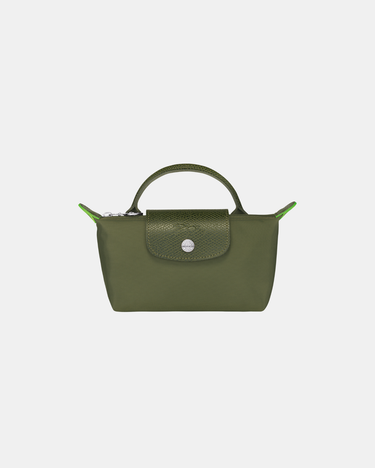 Longchamp Le Pliage Green Pouch with Handle - Forest - Recycled Canvas