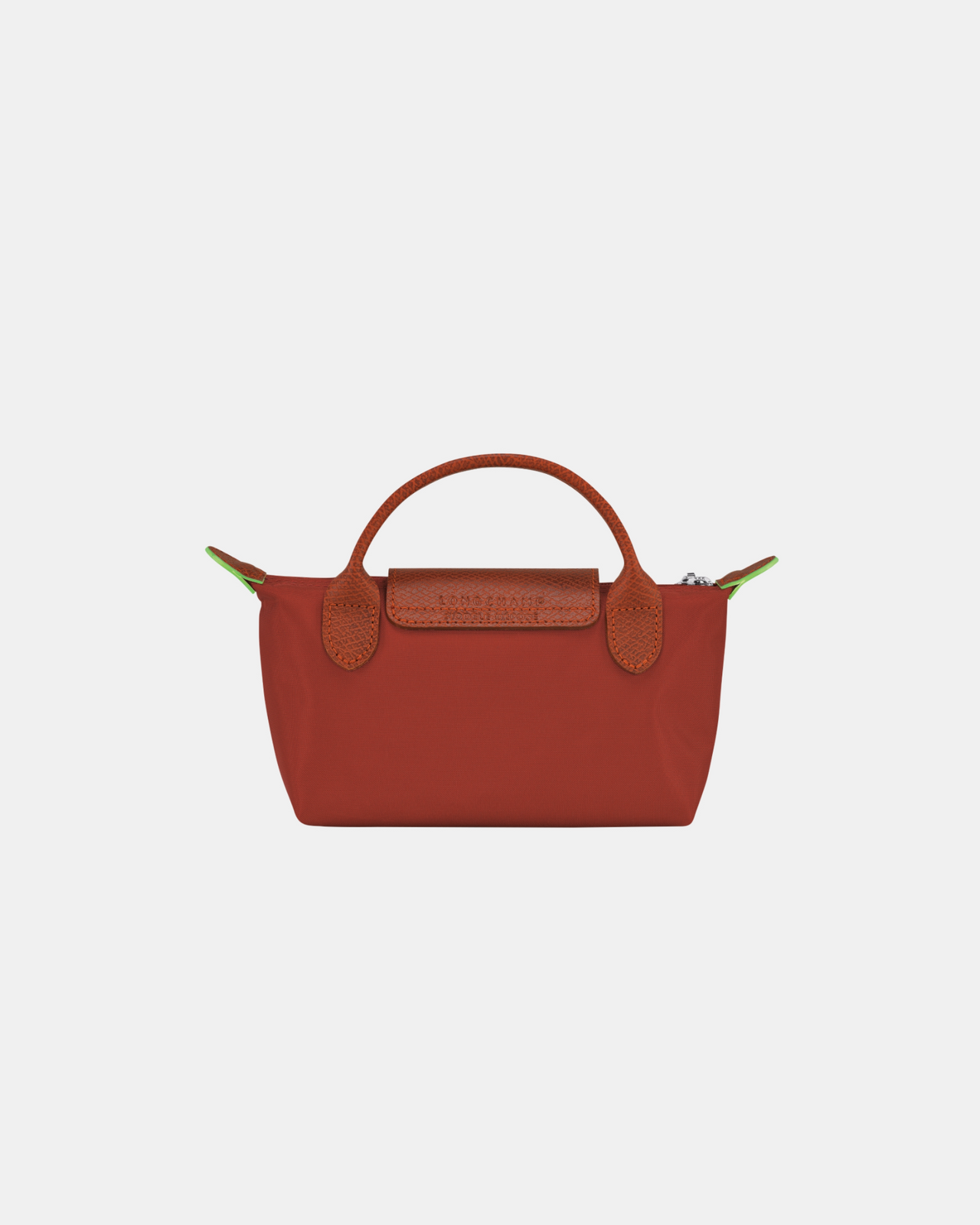 Longchamp Le Pliage Green Pouch with Handle - Chestnut - Recycled Canvas