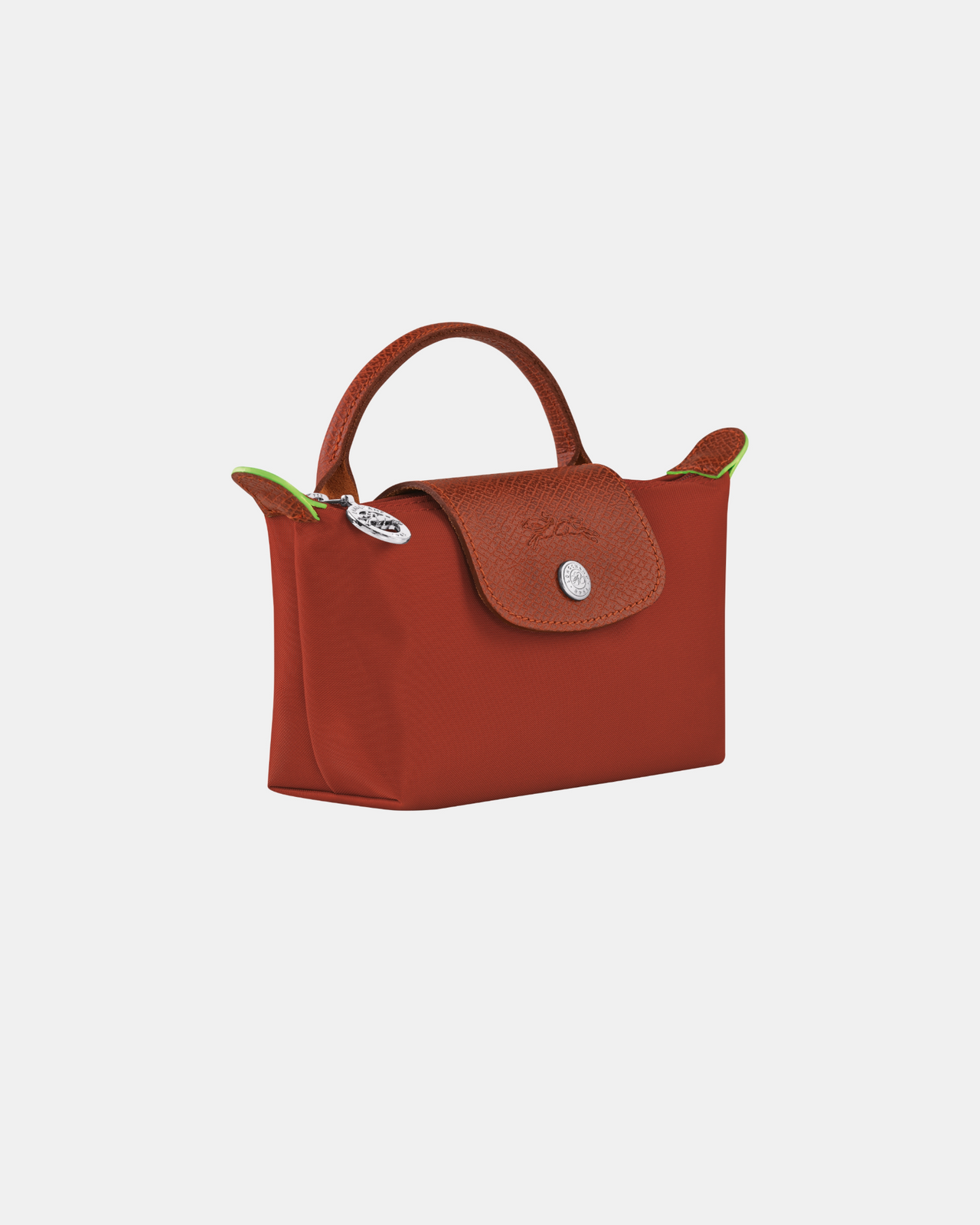 Longchamp Le Pliage Green Pouch with Handle - Chestnut - Recycled Canvas