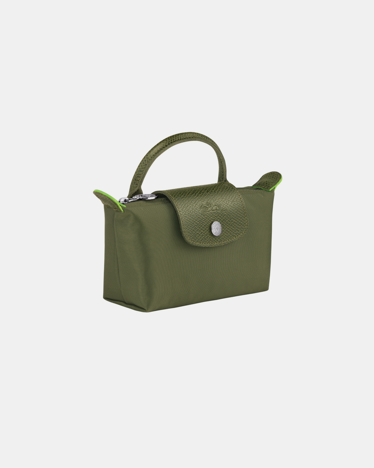 Longchamp Le Pliage Green Pouch with Handle - Forest - Recycled Canvas
